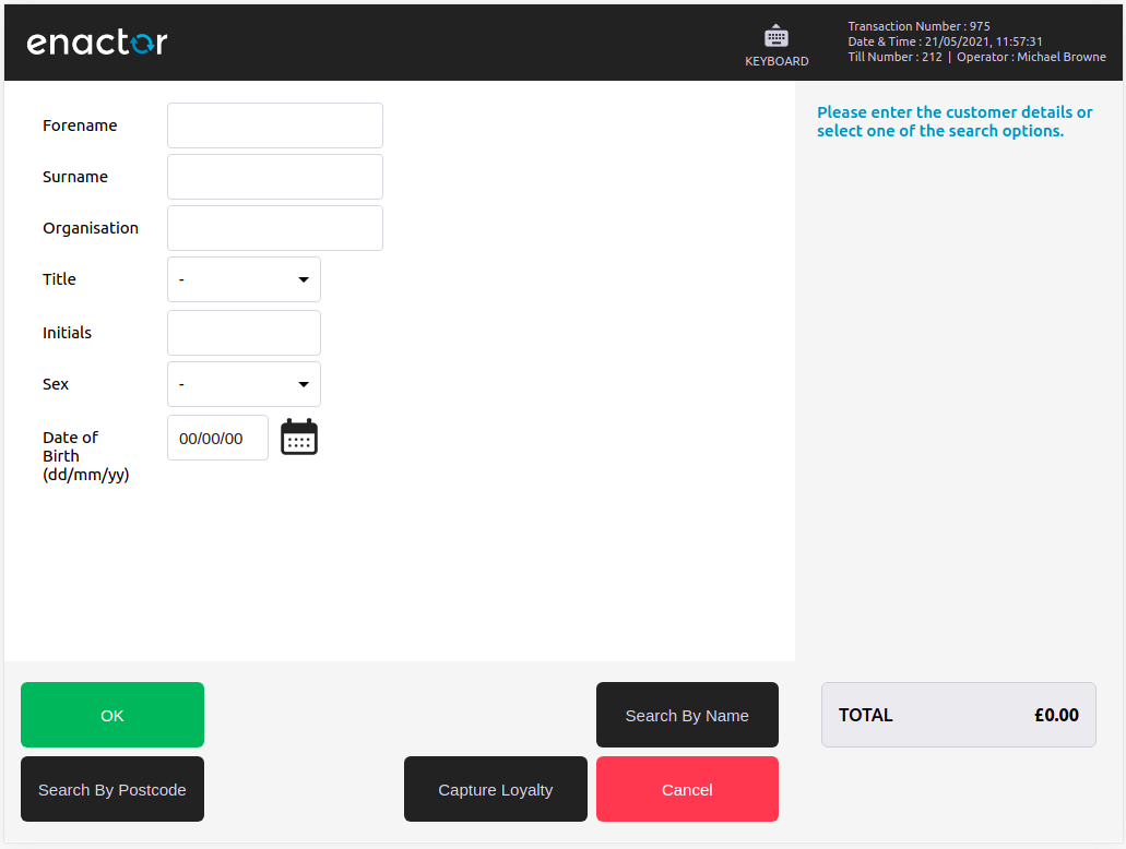 A capture form at desktop resolution