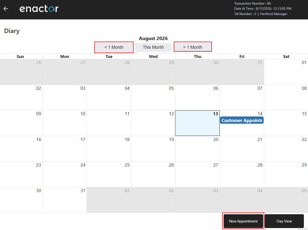 Diary Month View Icons