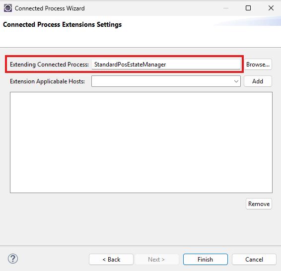 Connected Process Extension Settings