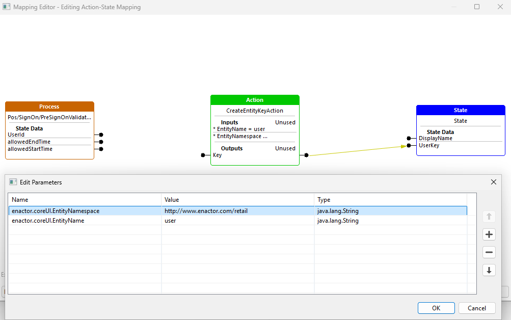 Create Entity Key Action Mappings