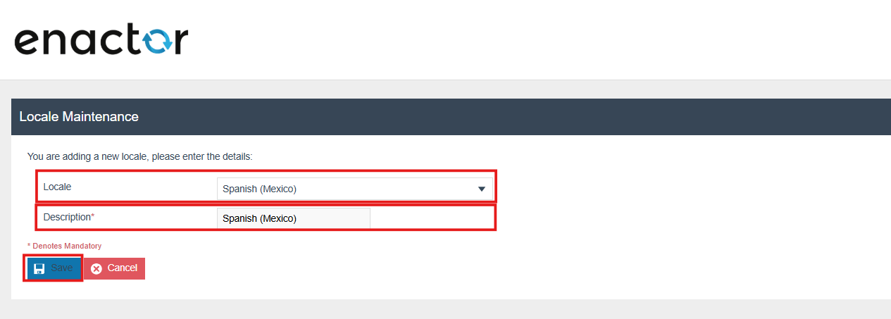 Create New Locale Add Details