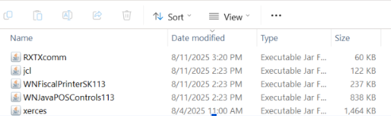 Expected contents of the custom-lib folder after all JAR updates are applied