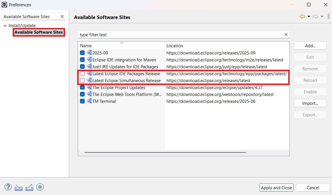 DisableAvailableSites