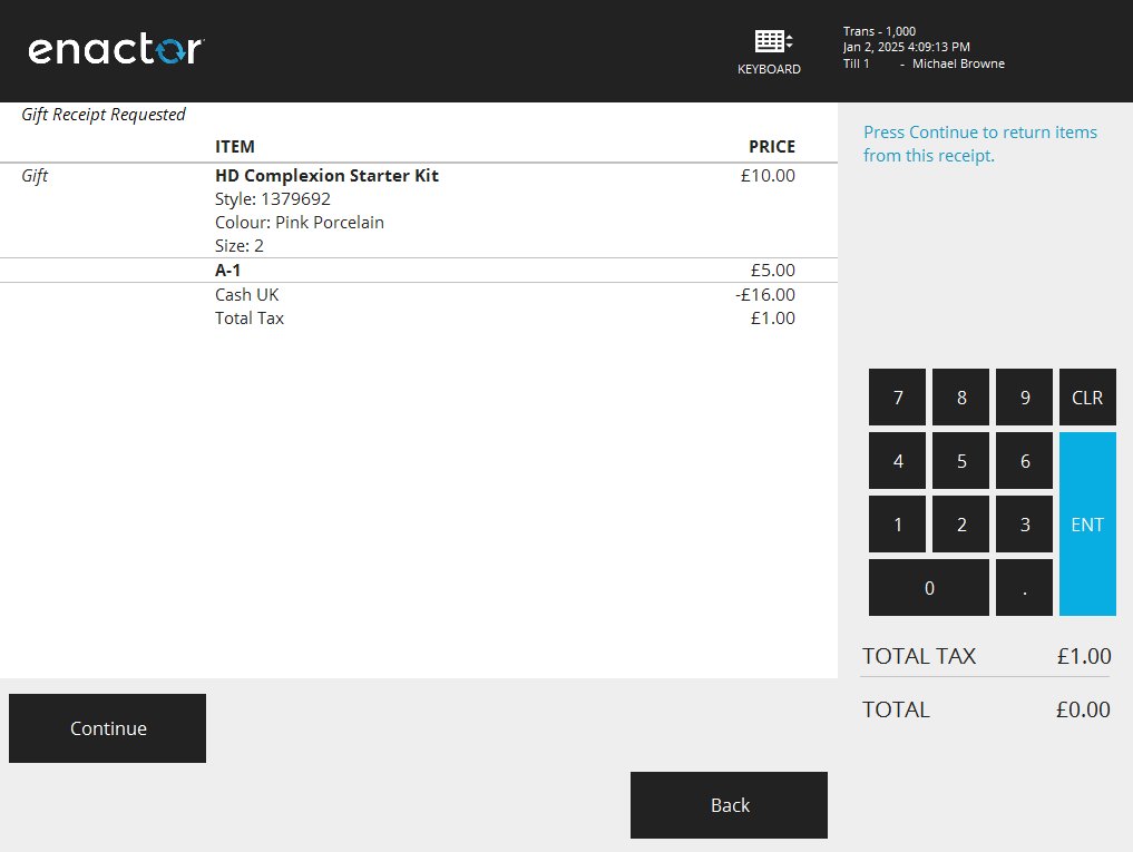 Display Transaction with MSG config