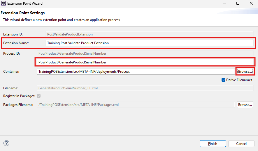 Extension Point Wizard