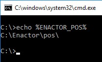 Command prompt showing the ENACTOR_POS environment variable