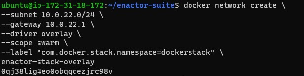 Docker network create command output