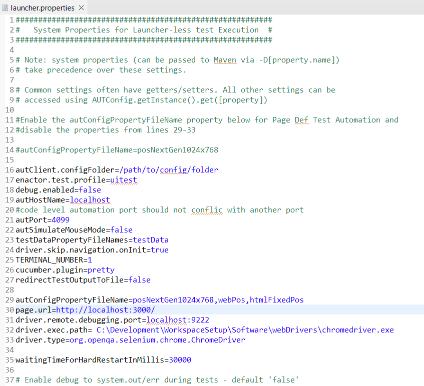 Launcher Properties