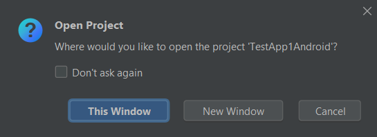 Open Project Popup