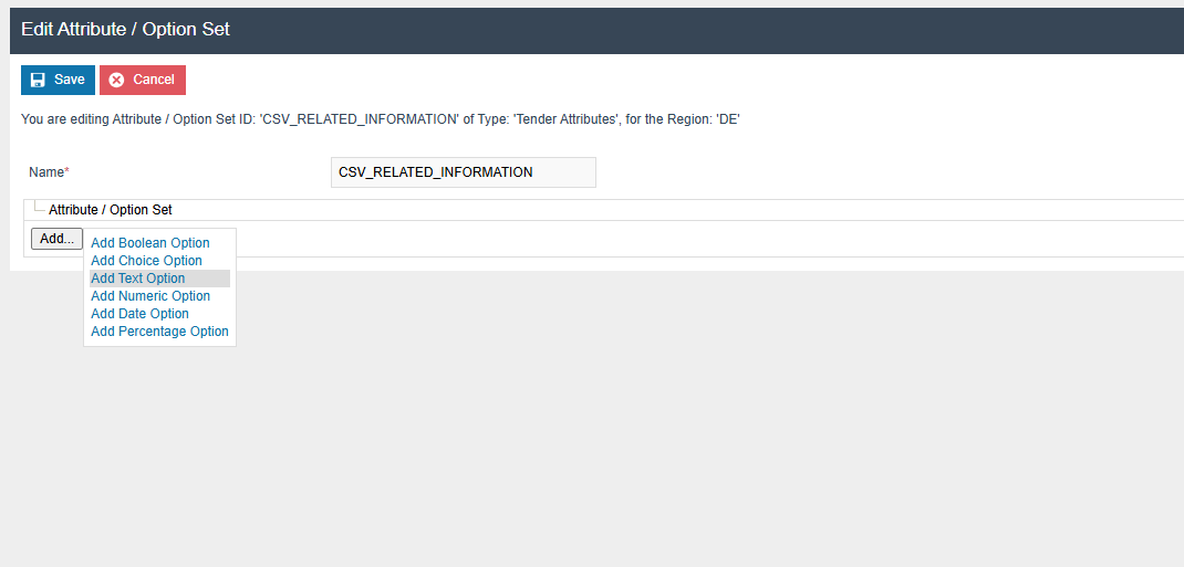 TENDER_DESCRIPTION text option configuration