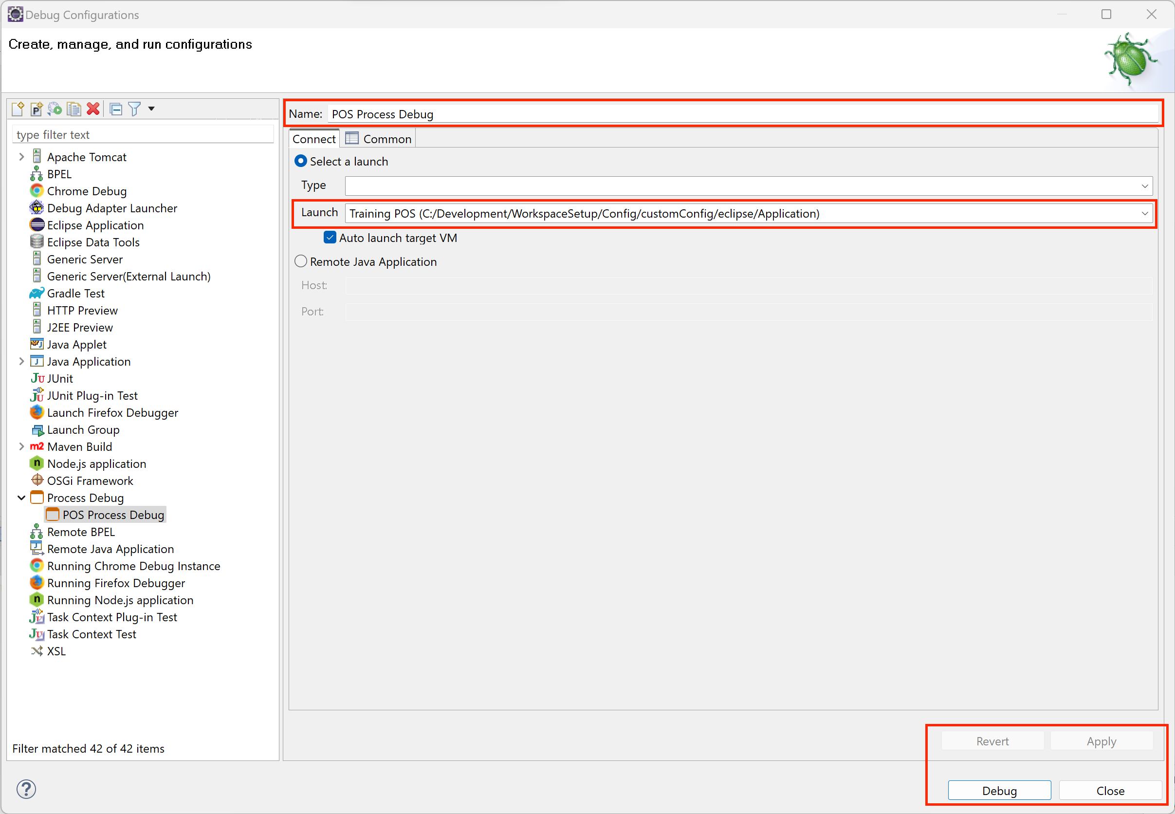 Process Debug Launch