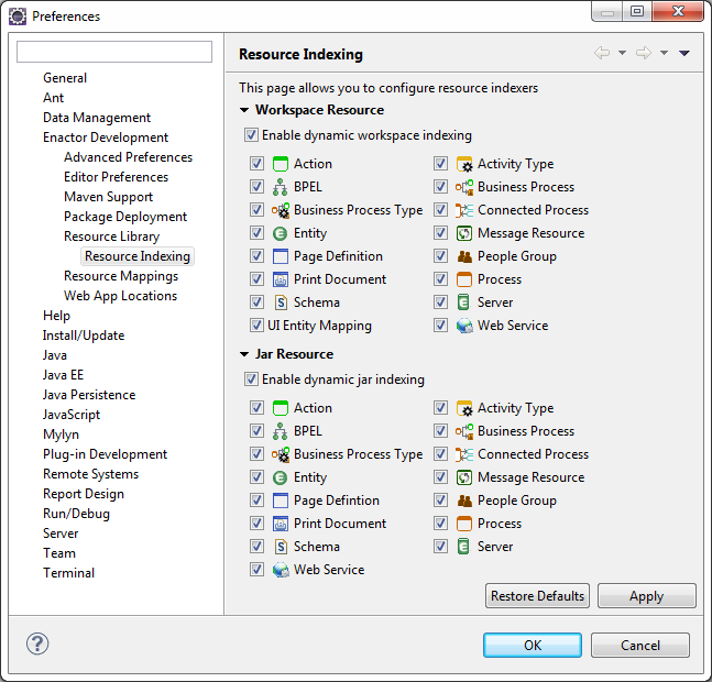 Automatic Indexing of Resources