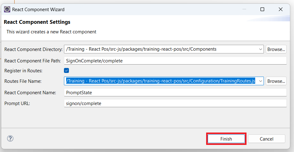 React Component Settings