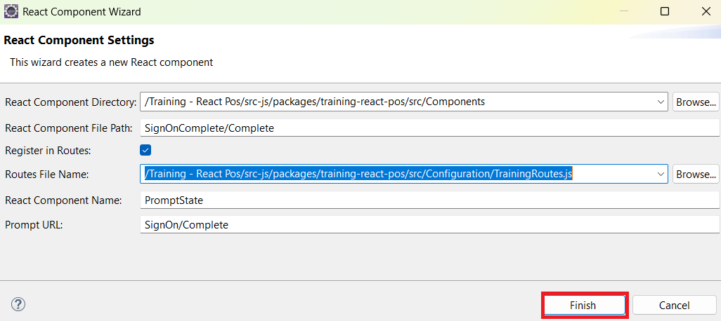 React Component Settings