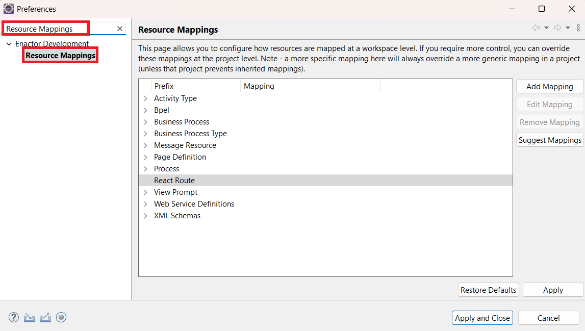 Resource Mappings