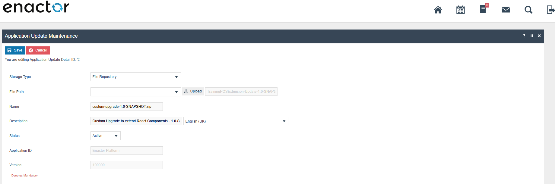 Save Application Update