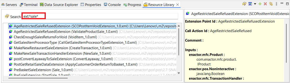 Search Extension Point