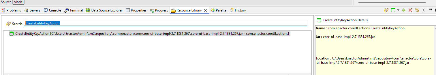 Select Create Entity Key Action