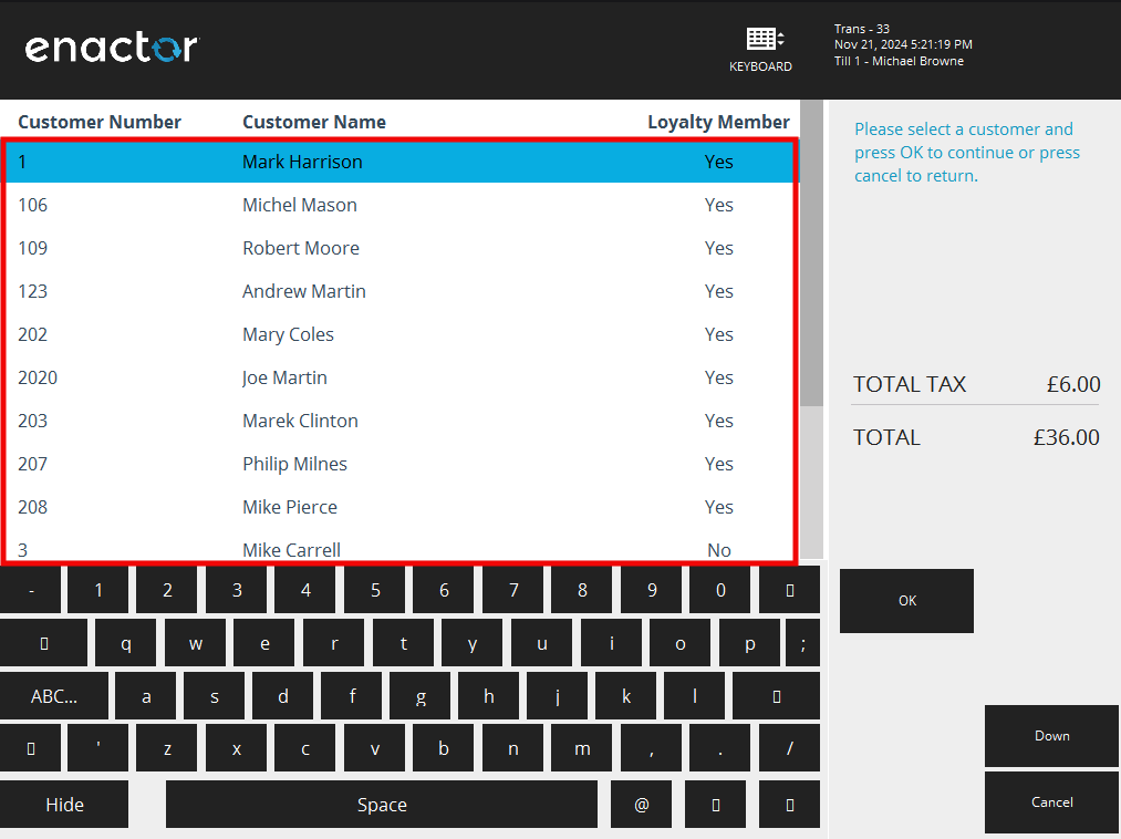 Selection List