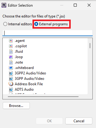 SelectExternalPrograms