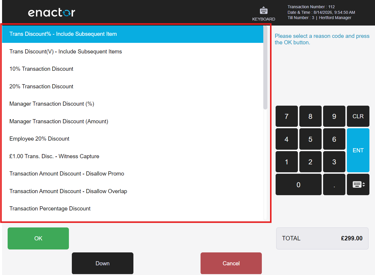 Selection List