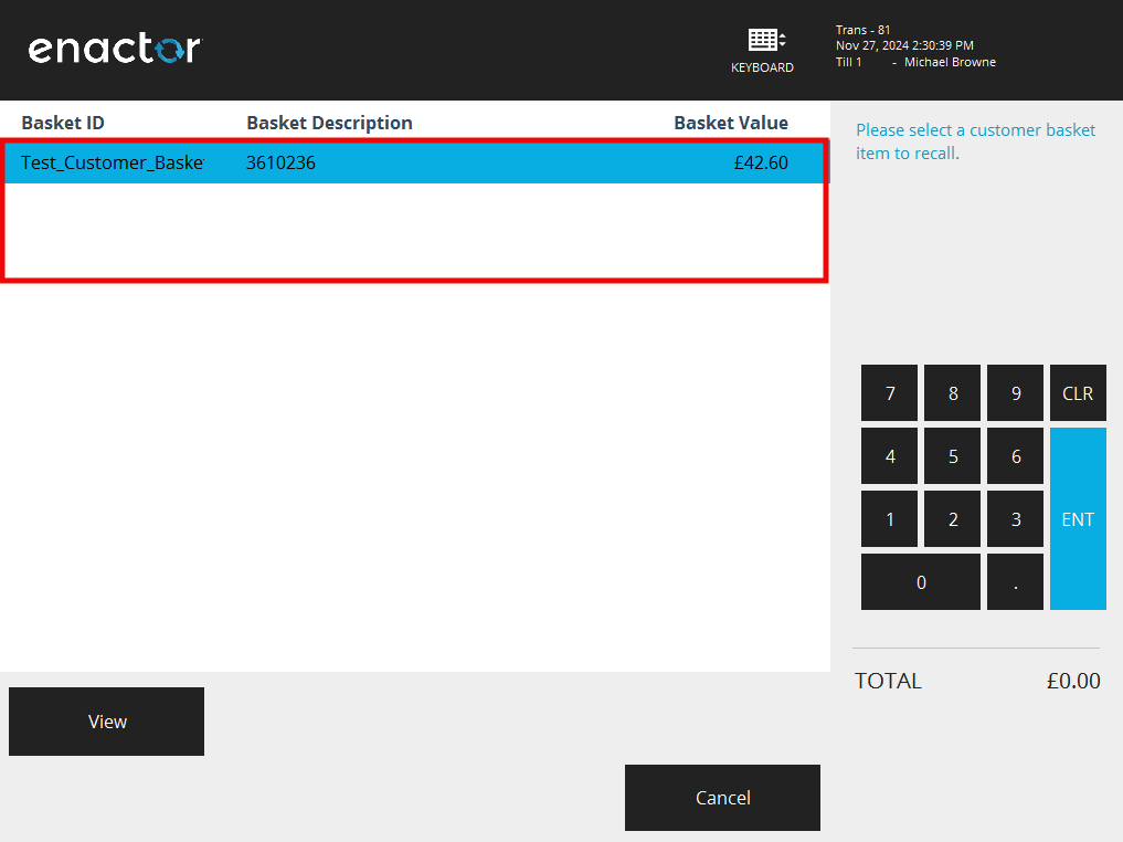 Stored Customer List