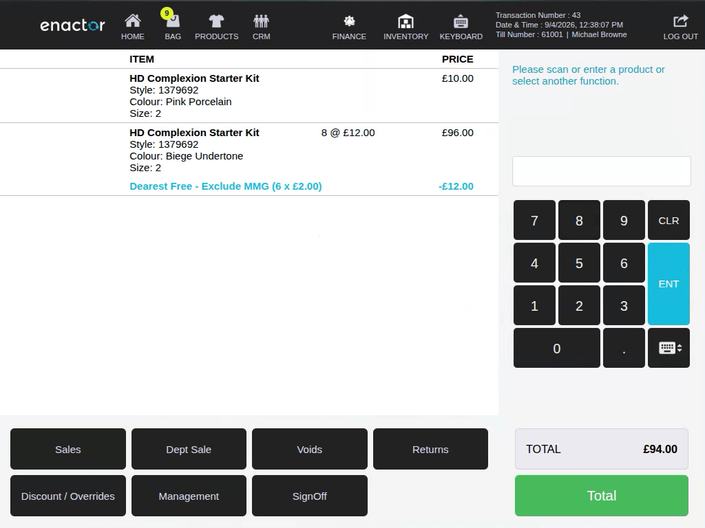 Basket updated with the new quantity and an automatically applied promotion