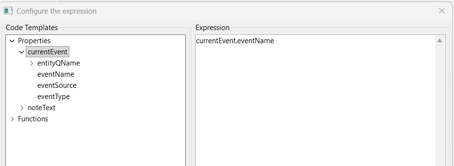 Configure Expression dialog