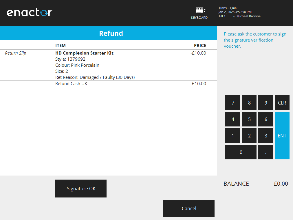 Transaction Signature Verification