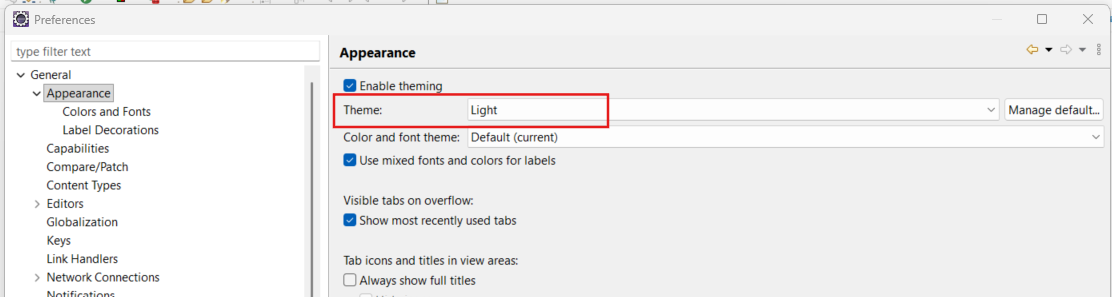 Change Eclipse Theme