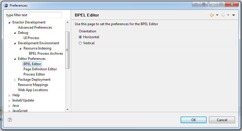 Editor Preferences - BPEL Editor