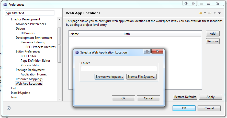 Web Application Locations