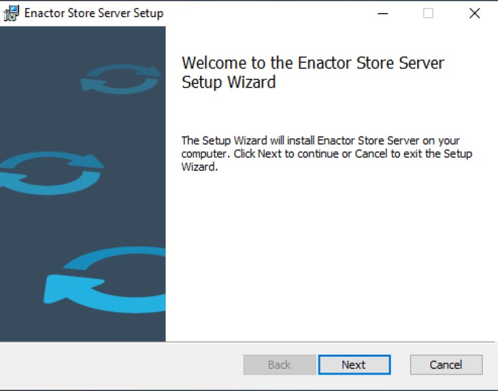 Enactor Store Server installer welcome screen