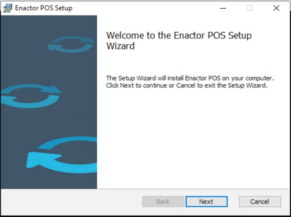 POS installer welcome screen