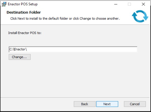 POS installer destination folder selection