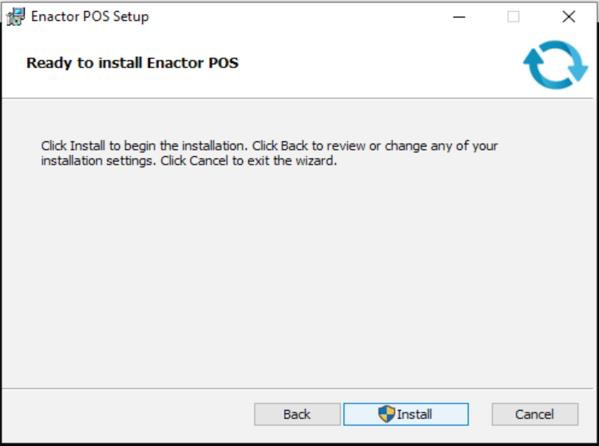 POS installer ready to install confirmation