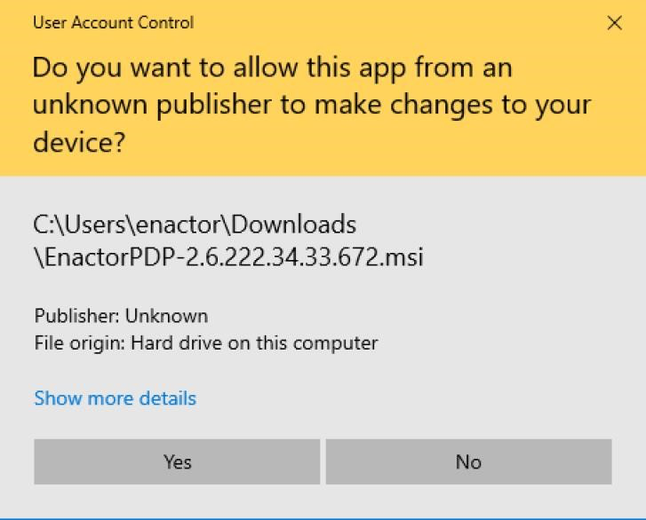 Windows User Account Control prompt