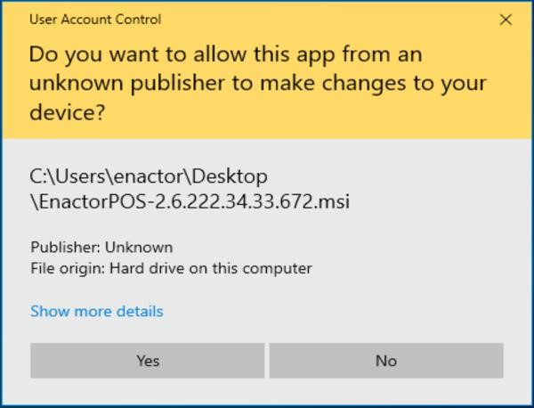 Windows User Account Control prompt