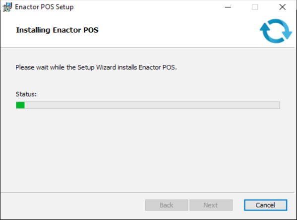 POS installation progress bar