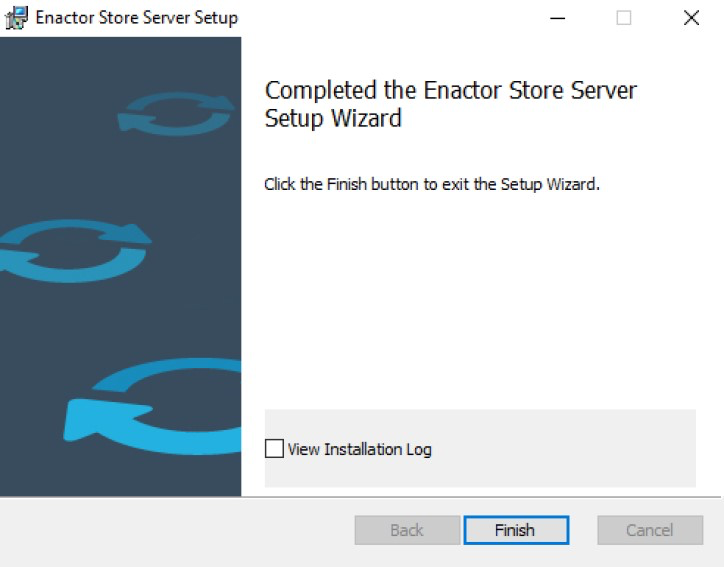 Enactor Store Server installer completed successfully