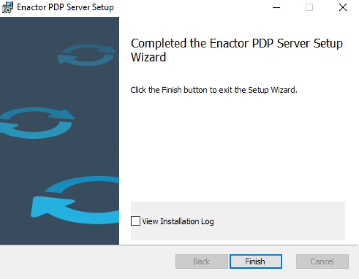 PDP Server installer completion screen
