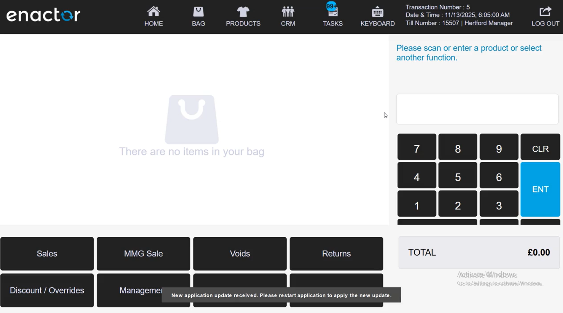 Working POS Broadcast Message