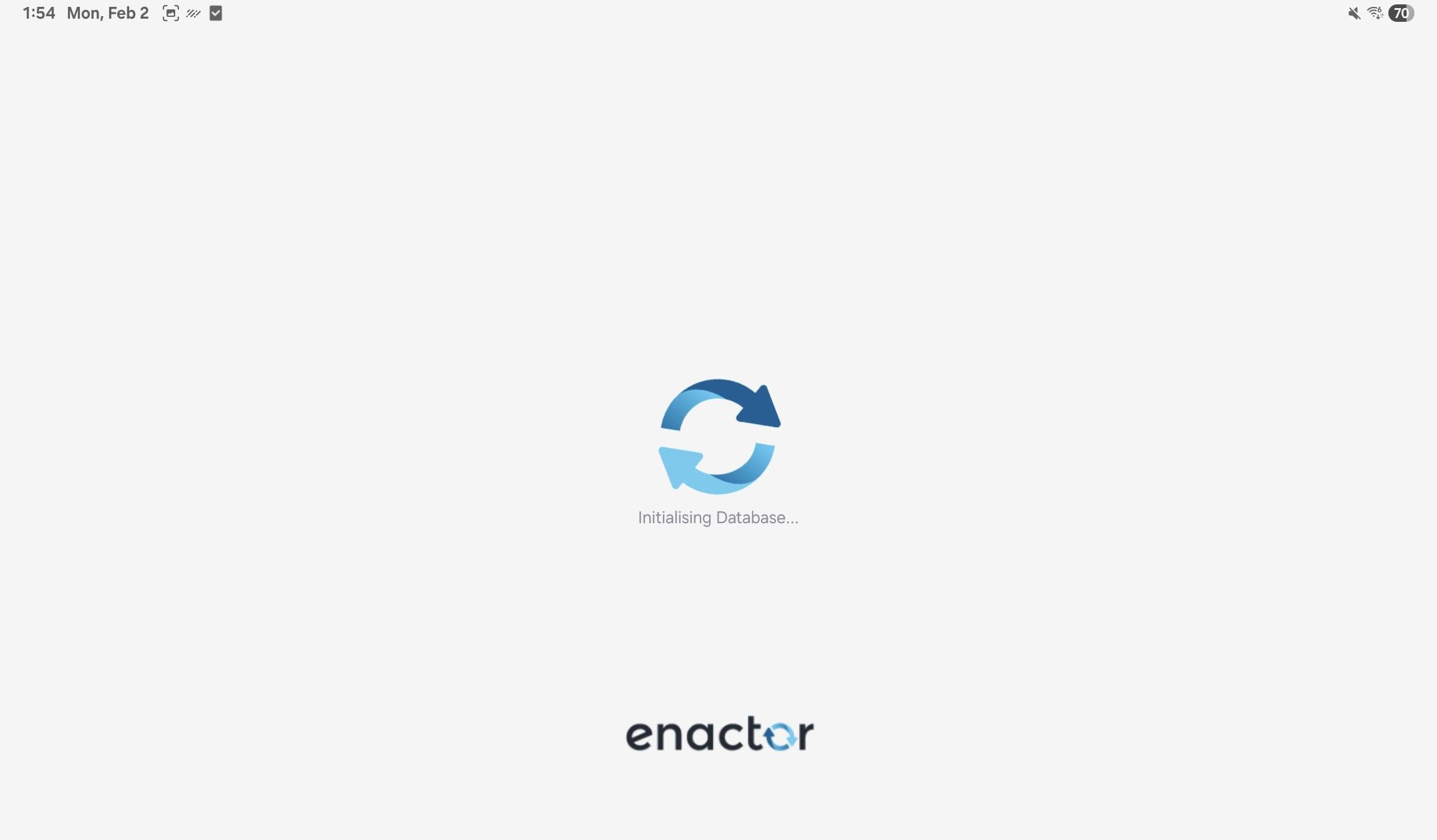 Initial splash screen when launching the Android app