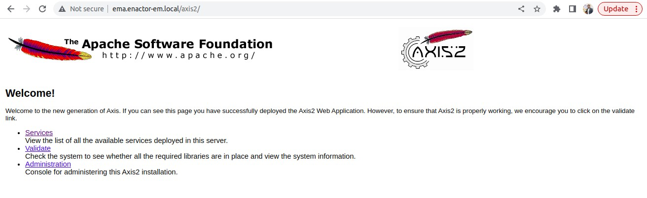 Axis2 Web Services administration page