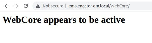 Web Core status page showing running services