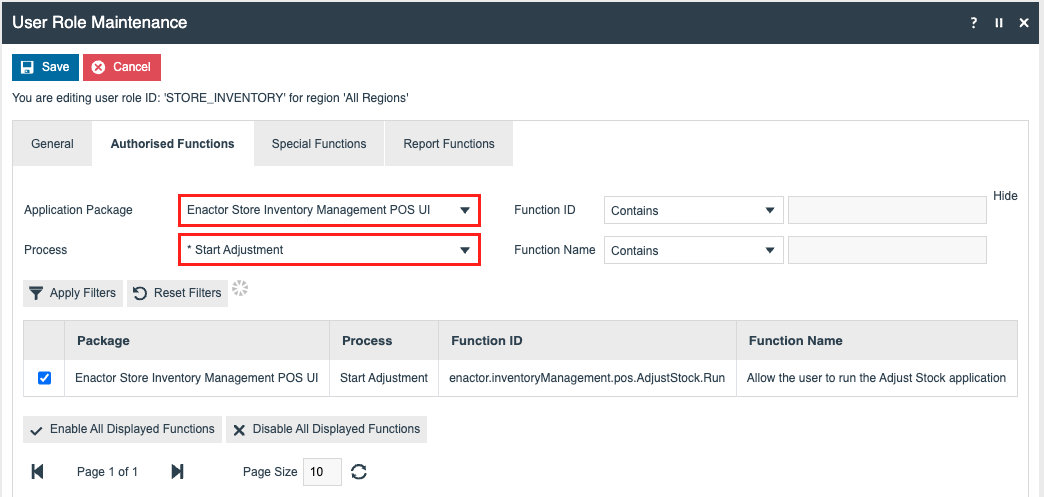 Role maintenance - privileges