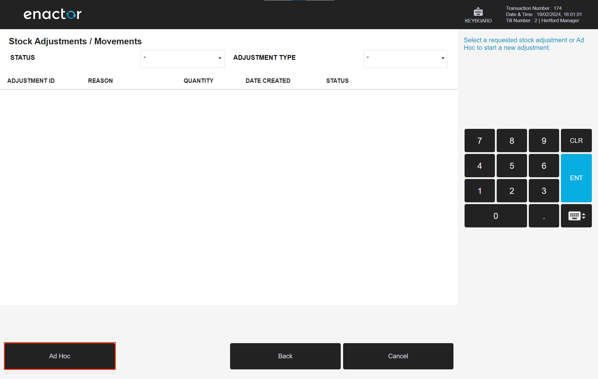 POS: Requested > Ad Hoc
