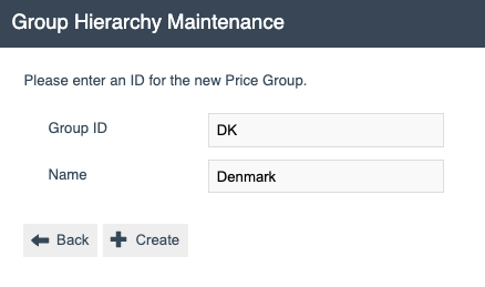 Add Price Group dialog