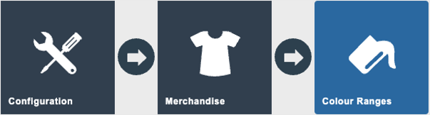 Estate Manager navigation path: Main Menu > Configuration > Merchandise > Colour Ranges