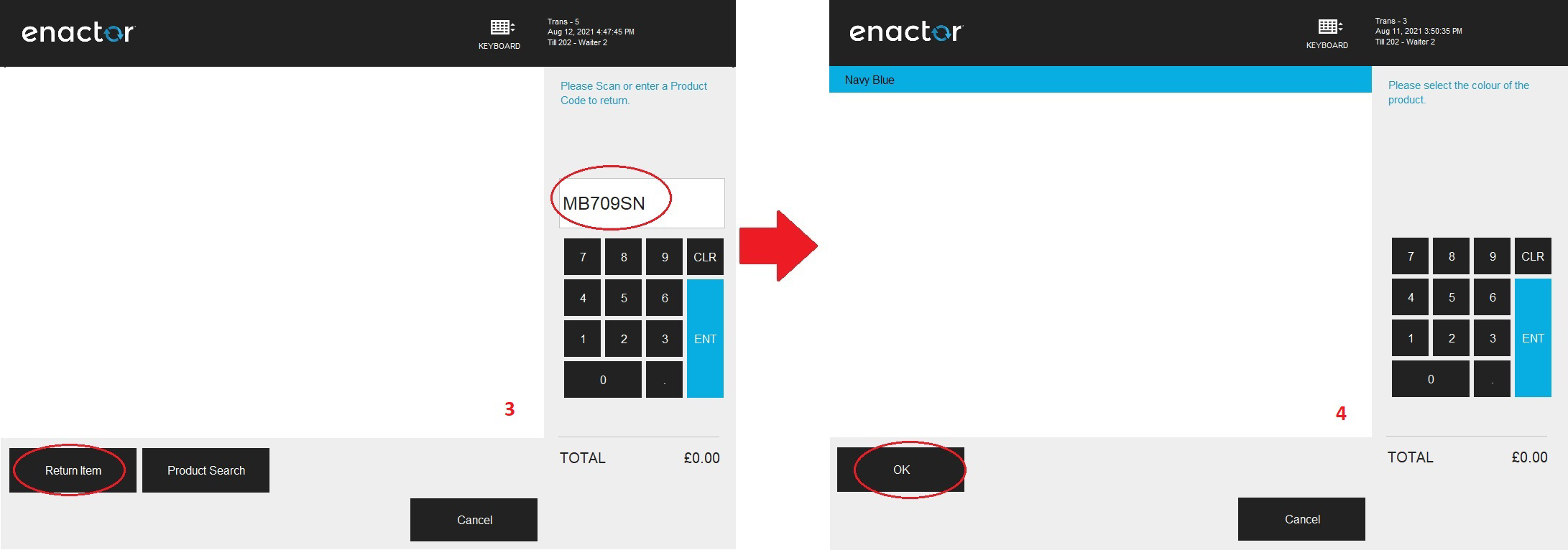 Item Return Product Selection